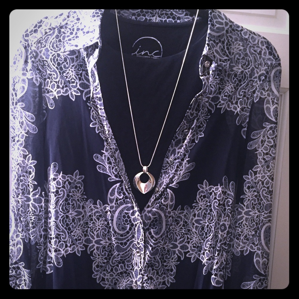 INC sheer blouse